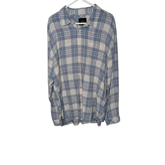 NWT Mens Rails Wyatt blue plaid button front shirt size XXLarge - Picture 3 of 10